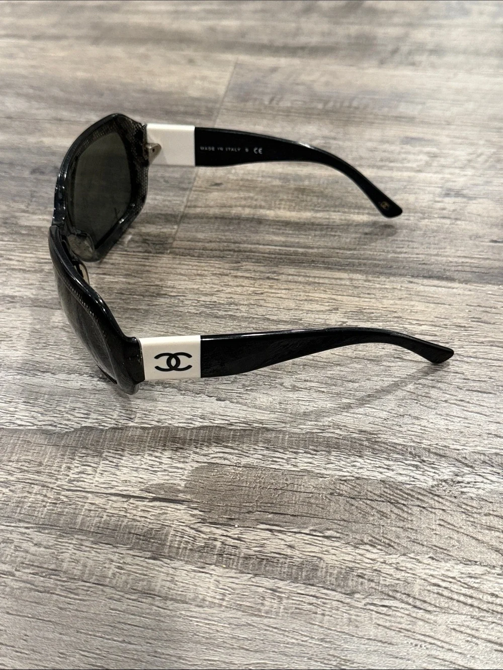 CHANEL 5146 Black White Lace CC Oversized Sunglasses 25/3C Made in Italy